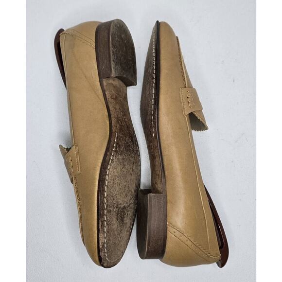 J CREW Women’s Biella Penny Loafers Flats Tan Leather Italy Comfort Sz 9 - Picture 4 of 10